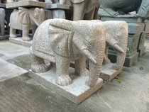 50cm rust stone polishing Zicai Huian stone carving Elephant Jixiang Villa enterprise door ornaments town house Watch stone elephant