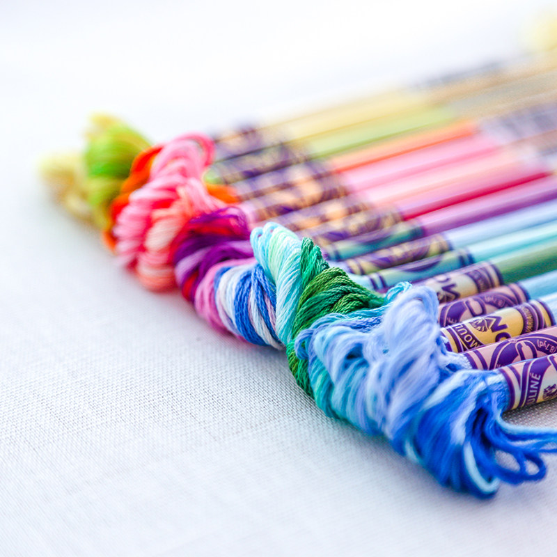 15色法国dmc绚彩线 纯棉刺绣线 25号炫彩线 入门级渐变线刺绣材料_7折