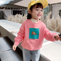 Child costume 2020 spring and autumn dress new foreign girl leisurely loose and long sleeve shirt Children's baby fashionable sweater 1