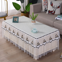 Coffee table tablecloth lace rectangular living room household dust mat TV cabinet cover cloth art non-slip coffee table cloth cover