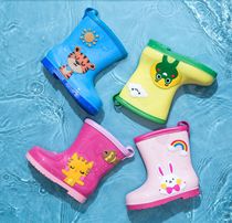 Childrens rain boots non-slip boys and girls Summer Baby Kindergarten primary school children light cartoon waterproof rain boots