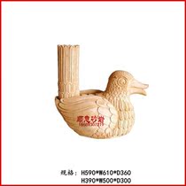 Sandstone Sculpture Round Carved Sandstone Bas-relief Garden house Courtyard Hotel Courtyard decorated with water spray mandarin bird