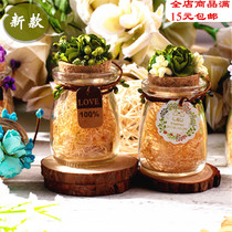 New Korean version of small pudding glass bottle cork wishing bottle Star bottle floral glass bottle drift bottle