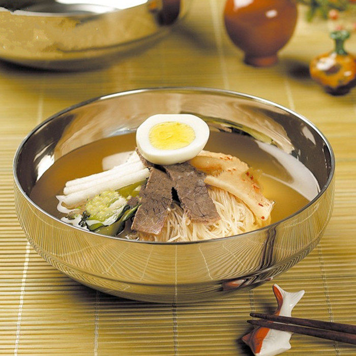 韩式家用拉面料理正品韩国不锈钢冷面碗拉面双层碗壁双重隔热抗摔