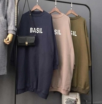 Pregnant women sweater long 2018 autumn and winter clothes new large size coat thick coat women plus velvet maternity dress Korean version