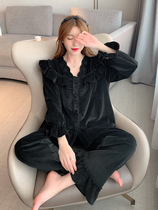 Sandro Moscoloni2021 autumn winter coral suede pure color pyjamas feminine style temperament can be worn outside the home clothes