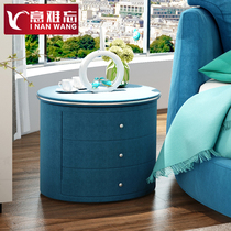 Modern minimalist cloth round bedside table multifunctional Economy Mini bedside round small cabinet simple locker