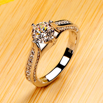 United States Moisan stone ring D color girl simulation diamond ring wedding ring diamond jewelry with certificate test drill pen 70970