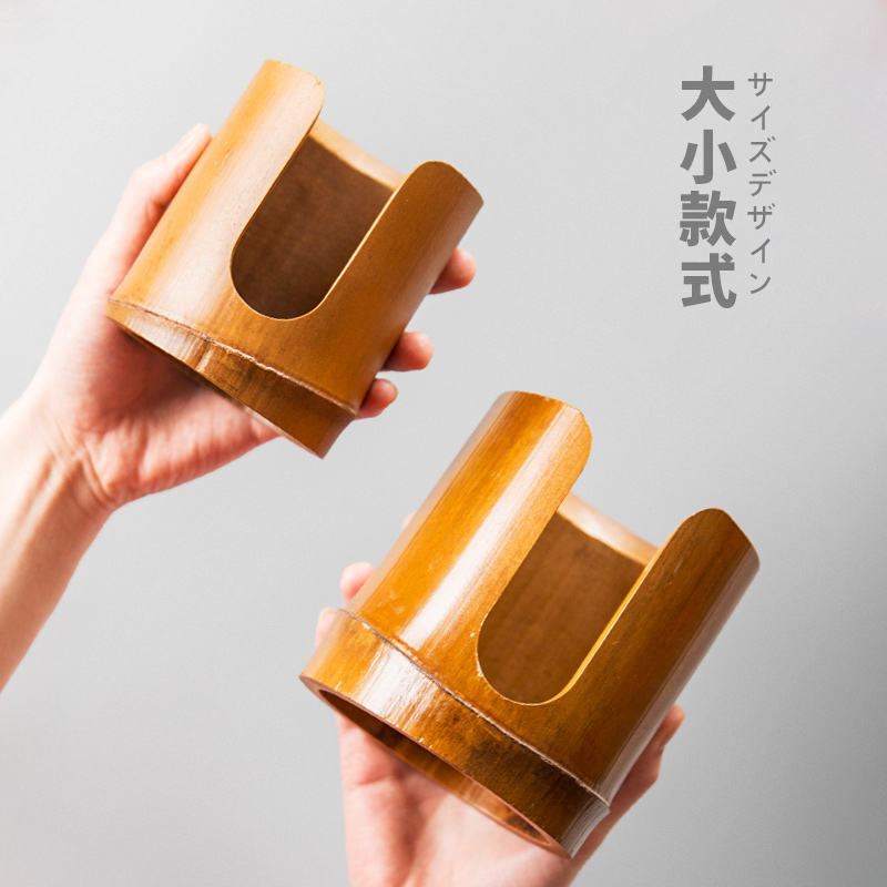 Bamboo tea beverage holder, Bamboo tea cups wearing old Bamboo coal product cup glass shelf receive kung fu tea accessories