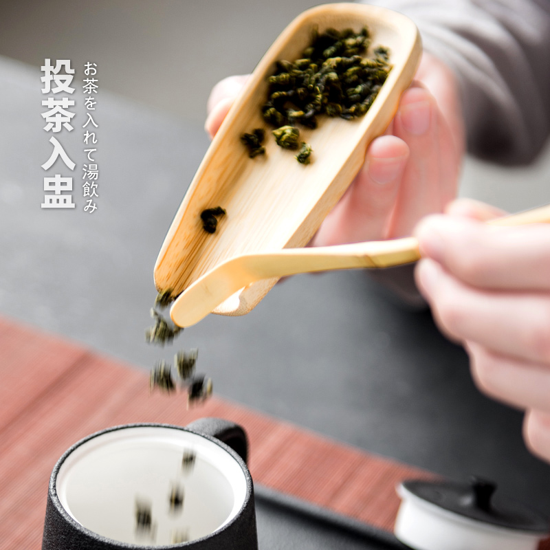 Grilled Meng Zhu, tea is tea two - piece bamboo tea holder ChaBo ChaZhen kung fu tea tea zen tea accessories