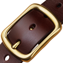 Pure copper buckle first layer cowhide mens belt needle buckle youth jeans belt Pure cowhide middle-aged casual pants with tide