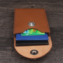 Real leather drivers license pocket male wearing leather strap waist hanging bag head layer cow leather card bag vertical handmade zero money bag document bag