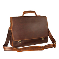 The first layer cowhide vintage briefcase mens shoulder messenger bag large capacity computer backpack Crazy Horse leather casual mens bag