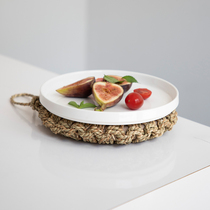 Sanzhai Nordic ins hand-woven pot mat corn husk eco-friendly placemats decorative plate mat insulation mat