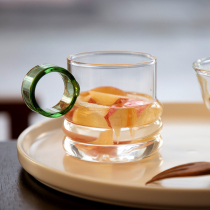 Sanmai Nordic ns wind high heat high temperature resistant breakfast milk oatmeal beverage coffee transparent band glass cup