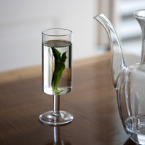 Sanzhai home Chinese glass high foot Song Feng Tea Cup monkey Kui tea cup simple glass tea cup ins Wind fruit cup