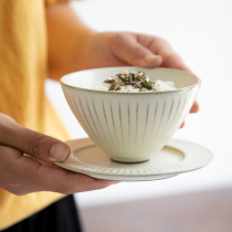 Coarse Pottery rice bowl simple Jingdezhen bowl thickened ceramic Japanese tableware single white coarse pottery bowl home