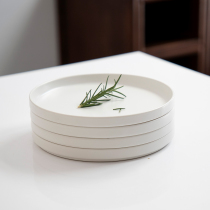 Miyake home exports Japanese matte white plate straight edge dessert plate cake pan coffee tray simple Japanese Western plate