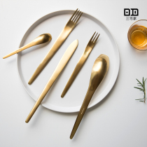 Japanese-style black writer with the same steak knife Japanese-style and flavor series Japanese-style stainless steel tableware Main dining knife fork spoon