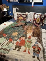 Decorative painting gold silk thread Christmas decorative blanket casual blanket sofa blanket blanket blanket tapestry juvenile Carol