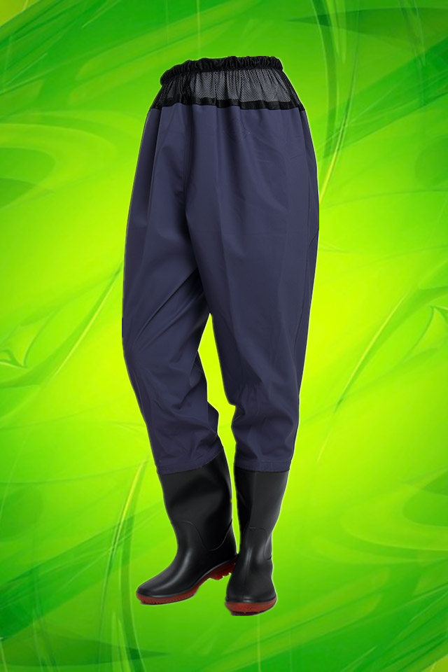 齐腰捕鱼下水裤防水鱼裤防水雨裤涉水捕鱼裤半身连体水裤加厚包邮_双