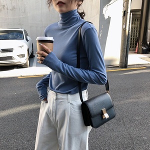 堆堆领打底衫t恤女薄秋冬2019新款韩版高领长袖修身网红内搭上衣