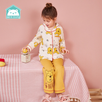 Girls Spring Autumn Long Sleeve Pajamas 100% Cotton Girls Big Baby Home Clothing Kids Mother and Girl Child Sets