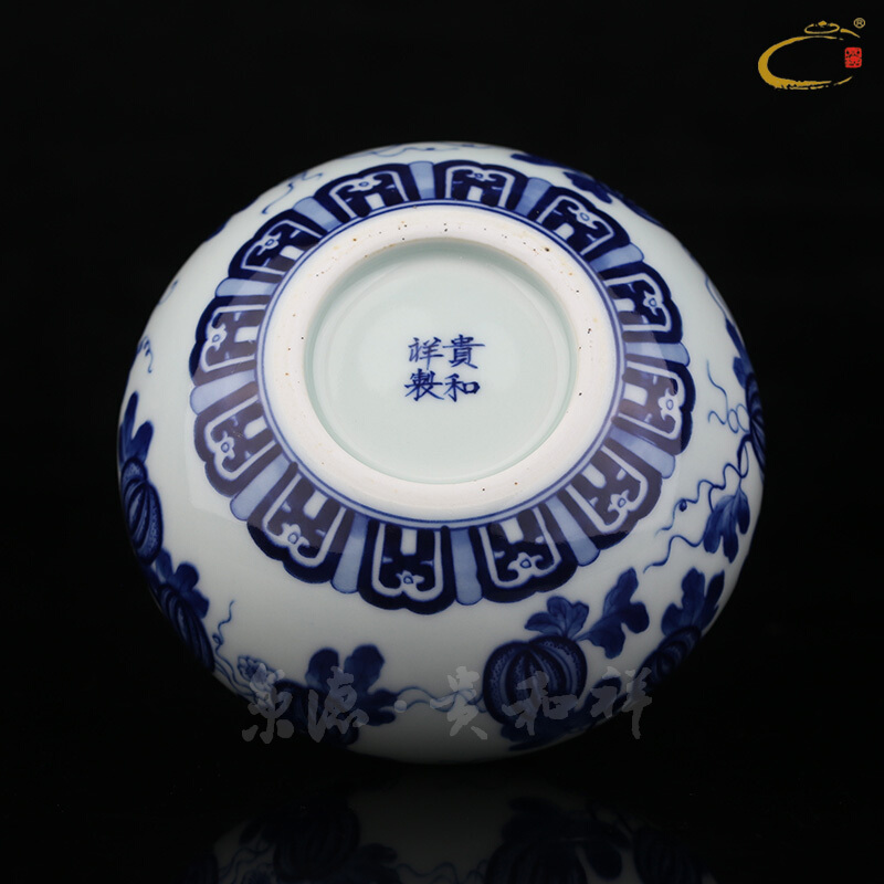 And auspicious jingdezhen jing DE checking ceramic hand - made wake tea caddy fixings tea packaging gift boxes certificate