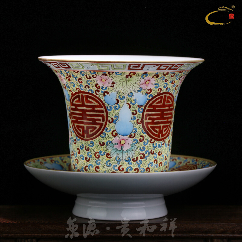 Beijing DE auspicious esteeming harmony heavy industry all hand hand draw from running see colour paint ferro, old tureen jingdezhen ceramic tea cup