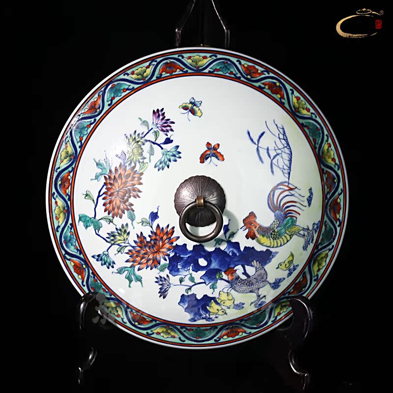 Jingdezhen blue and white color bucket and auspicious caddy fixings hand - made large tea gift packaging wake tea tea storage device