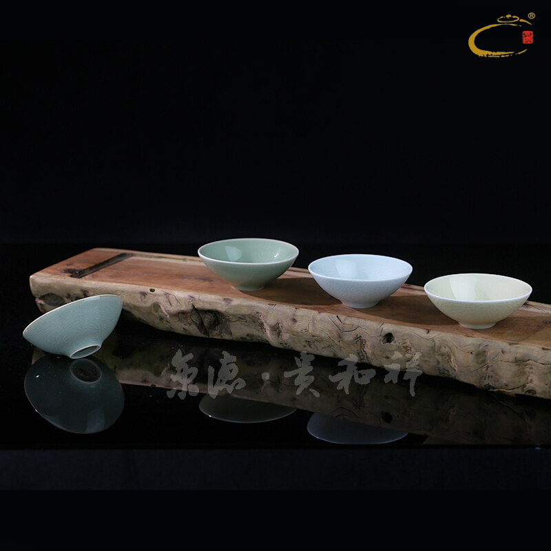 Beijing DE and auspicious start puer tea cups of jingdezhen ceramic sample tea cup single glass bowl kung fu tea service master