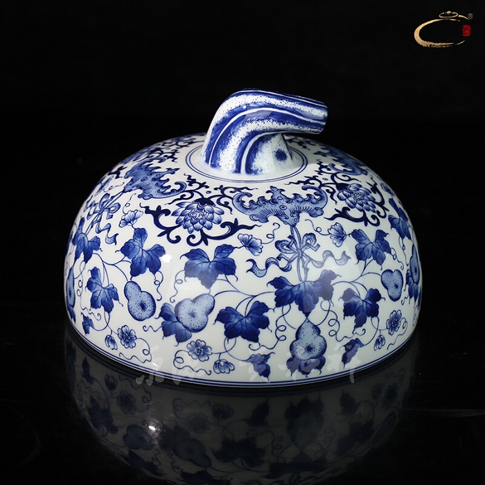 And auspicious large master of jingdezhen blue And white gourd can hand - made ceramic POTS awake custom gift box the tea pot