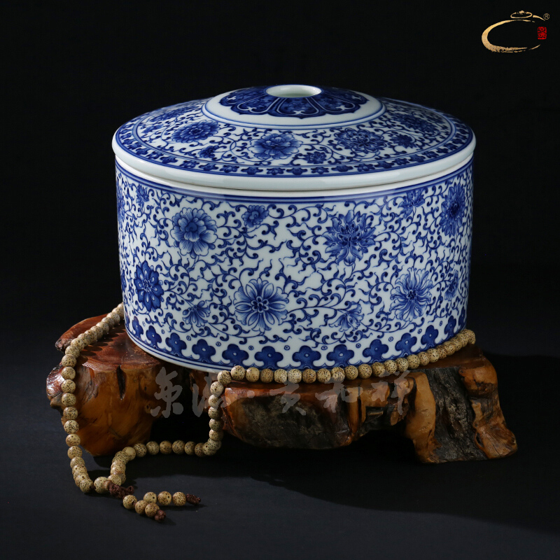 And auspicious flower pot of jingdezhen blue And white enamel bound branches kung fu tea set store receives checking ceramic tea pot