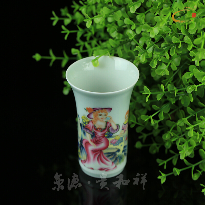 Beijing DE and auspicious pastel staging the peace cup jingdezhen hand - made ceramic kung fu tea cups sample tea cup single CPU