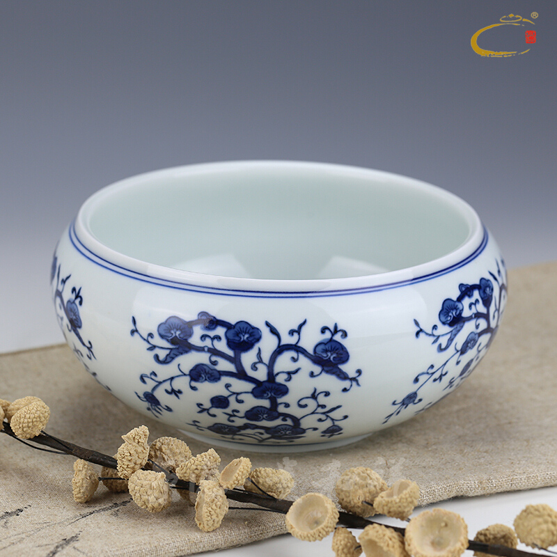 Jing DE and auspicious manual hand - made porcelain wash to ganoderma lucidum jingdezhen large kung fu tea tea tea accessories