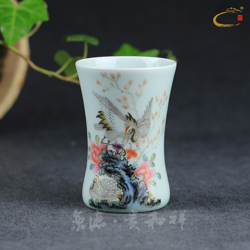 And auspicious jing DE collection master cup, cup of jingdezhen ceramic kung fu tea set hand - made teacup large sample tea cup