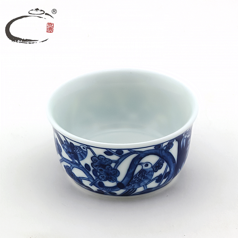 And auspicious maintain old checking master cup bowl jingdezhen blue And white porcelain hand - made single CPU kung fu tea set