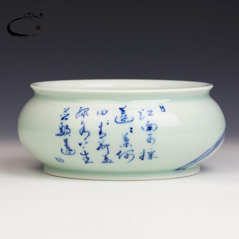 And auspicious jing DE treasure glair lotus washed jingdezhen ceramic writing brush washer from kung fu tea tea accessories