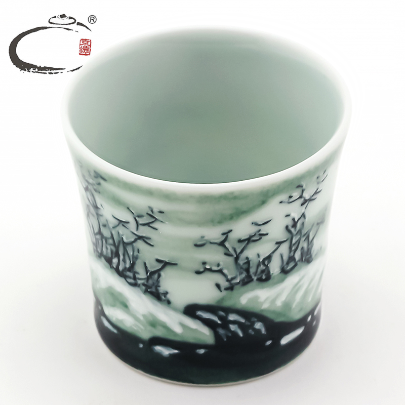 And auspicious jing DE collection variable snow cup jingdezhen ceramic hand - made teacup sample tea cup master cup by hand