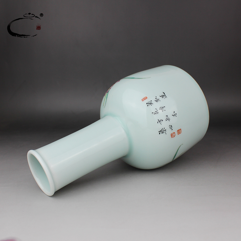And auspicious pastel to cheung harmony bell statute of jingdezhen hand - made ceramic flower vase household act the role ofing is tasted furnishing articles
