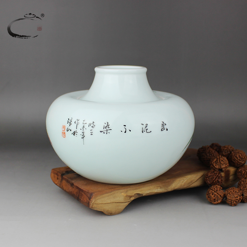 And auspicious pastel peaceful elegant POTS of jingdezhen ceramic tea pot hand - made ceramic jar airtight jar of tea set