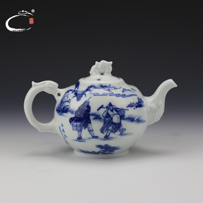 And auspicious jing DE master of jingdezhen hand - made kung fu tea set gift set packaging pot cup group furnishing articles