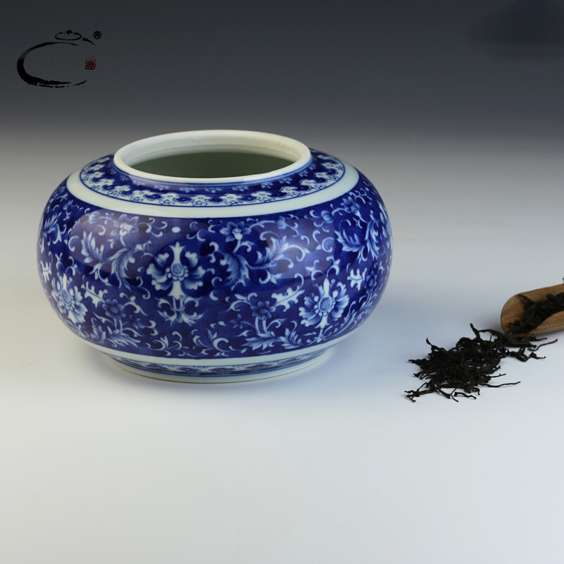 Jing DE tea ware and auspicious jingdezhen ceramics by hand to wake POTS are scattered receives stock POTS blue - and - white branch caddy fixings