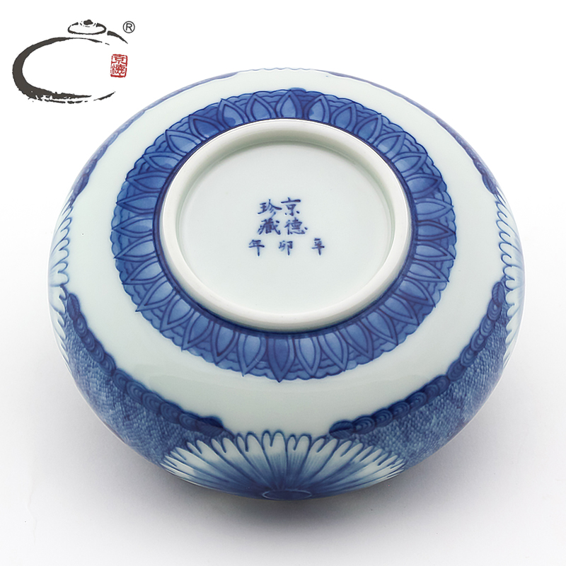 Large POTS and auspicious caddy fixings jingdezhen ceramics seal pot 1 catty of blue and white porcelain tea tins