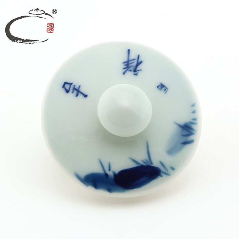 And auspicious auspicious caddy fixings of blue And white porcelain ceramic small seal pot retro hand - made storage tank is portable And POTS