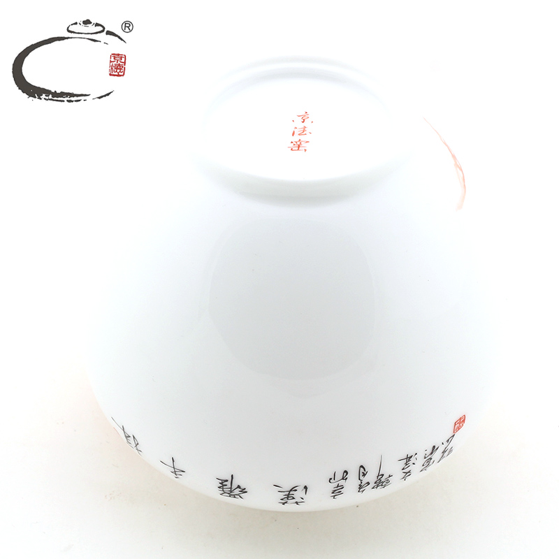 And auspicious jing DE jingdezhen porcelain tea master hand - made checking ceramic jar of pastel the ocean 's hand the general tank