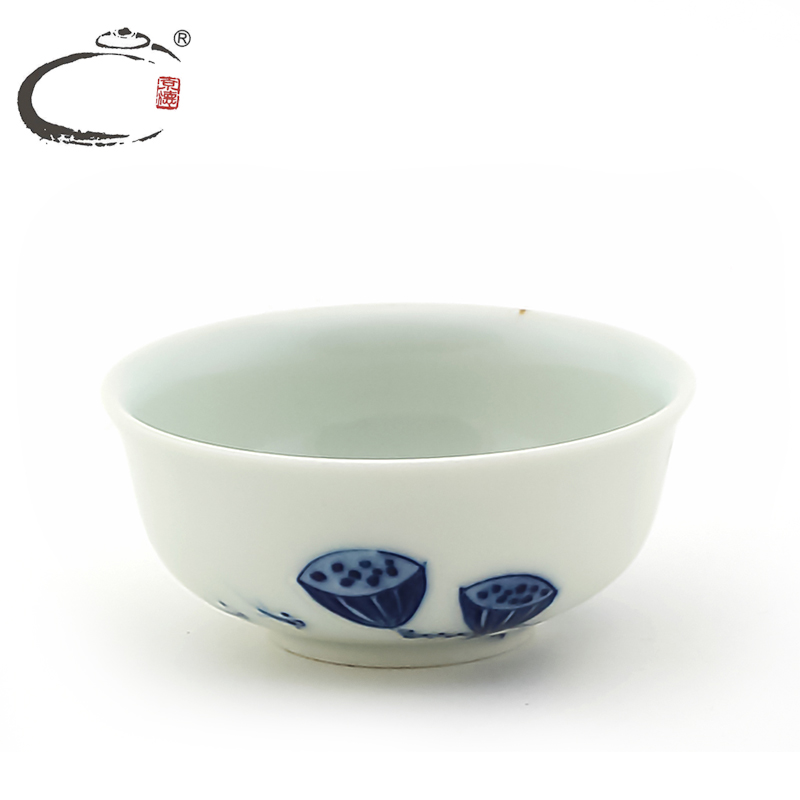 Blue and white lotus cup single CPU and auspicious koubei tea tea cups jingdezhen Blue and white porcelain lotus lotus is small