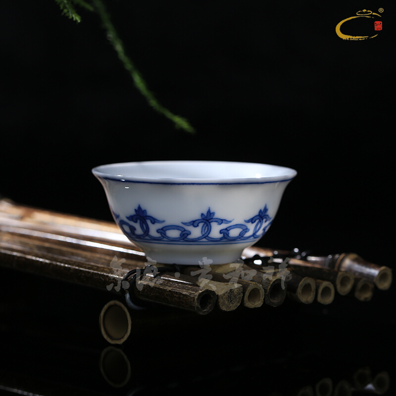 And auspicious jing DE jingdezhen porcelain crown edge against koubei checking ceramic sample tea cup kung fu tea cup