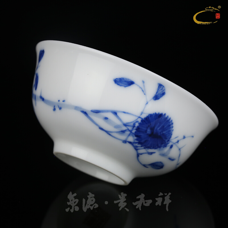 Jing DE and auspicious jingdezhen personal single glass ceramic cup sample tea cup kung fu tea master, fragrance - smelling cup combination