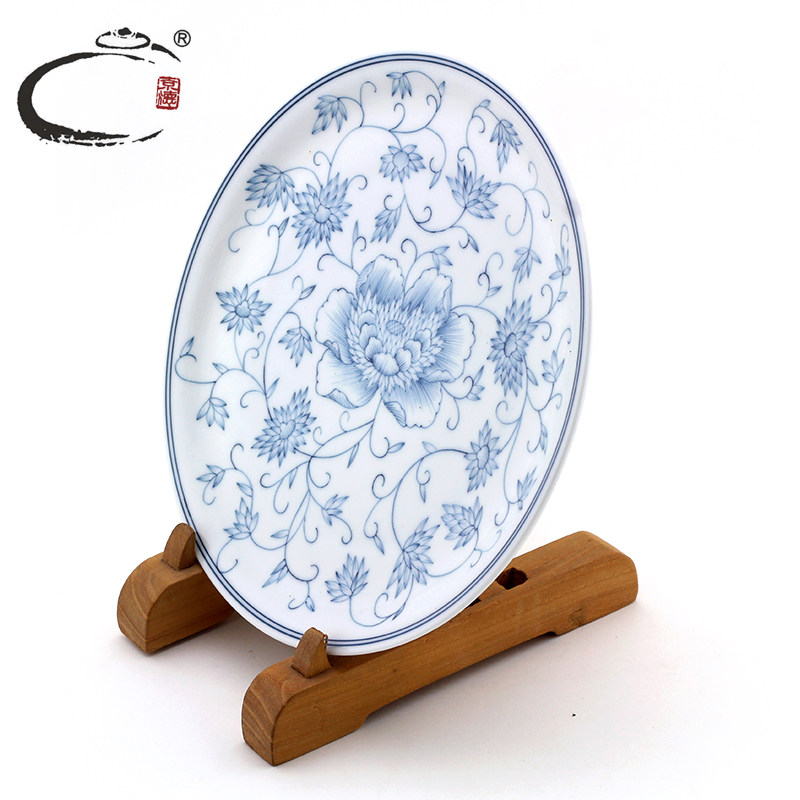 And auspicious treasure flower of blue And white porcelain tableware jingdezhen tableware bowl dish gift box packaging group